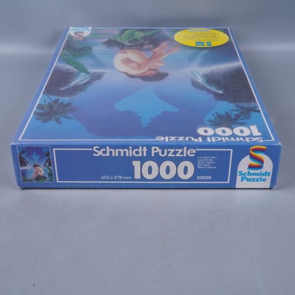 Pussel med blå kant och tydlig bitantalstext