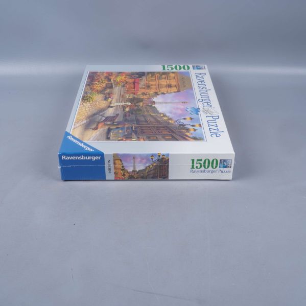 Kortända av pusselbox med Ravensburger logotyp