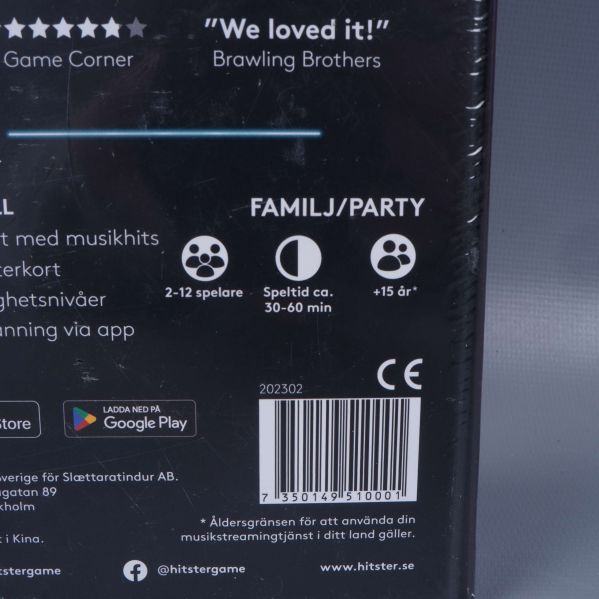 Närbild av baksida som visar antal spelare och åldersgräns