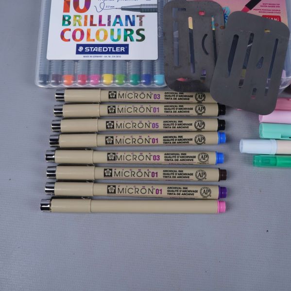 Närbild på Micron fineliners