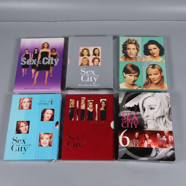 Sex och the City säsonger 1 till 6 i färgglada fodral