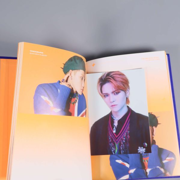 Uppslagen sida i fotoboken visar idolporträtt