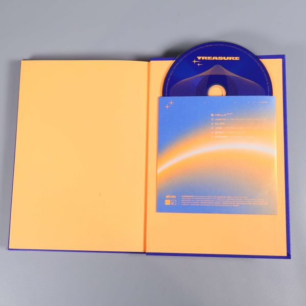 CD-skiva placerad i albumets pärm med tillhörande låtlista