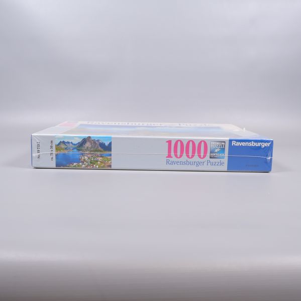 Pussellådans rygg med text 1000 Ravensburger Puzzle