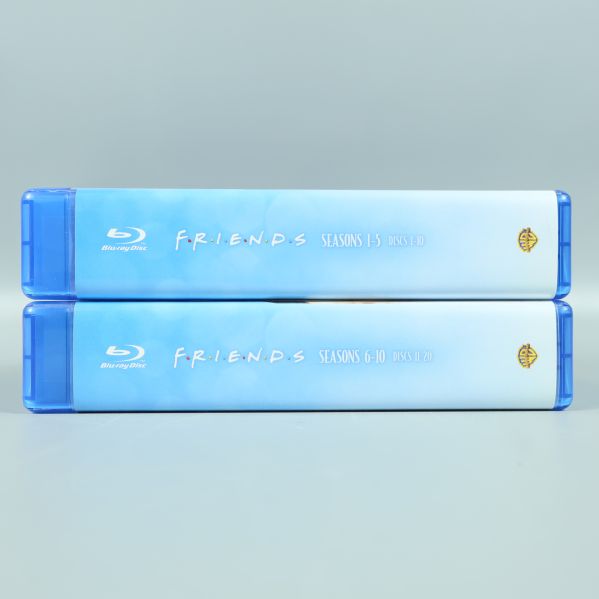 Ryggar på Friends blu-ray boxarnas fodral