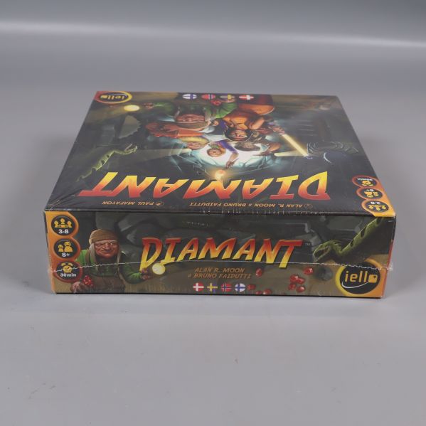 Nedifrån bild av Diamant spelkartong med spelikoner