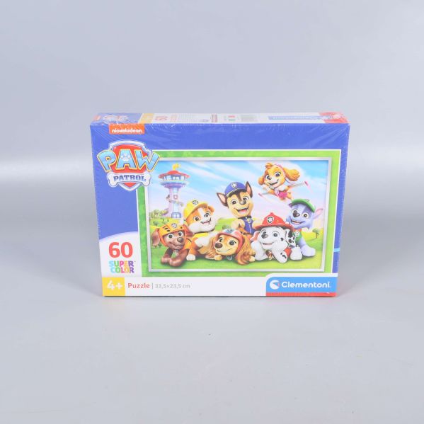 Framsidan av Paw Patrol pusselask med motiv och antal bitar