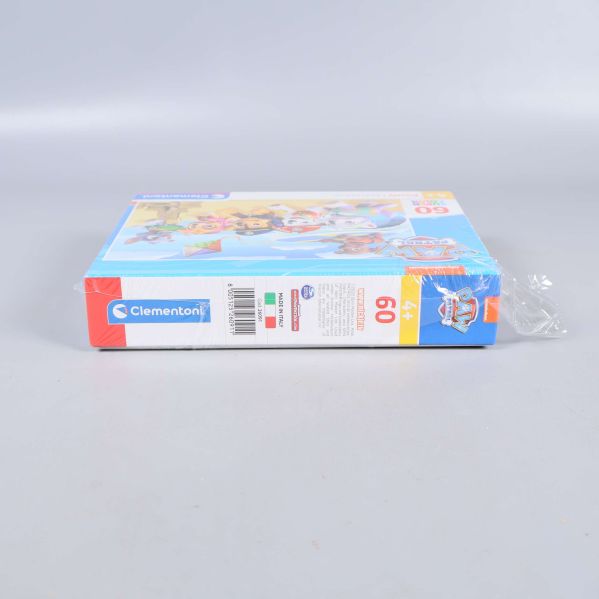 Sidan av Paw Patrol pussel visar Clementoni och antal bitar