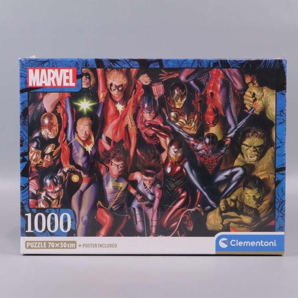 Framsida av Clementoni Marvel pussel 1000 bitar