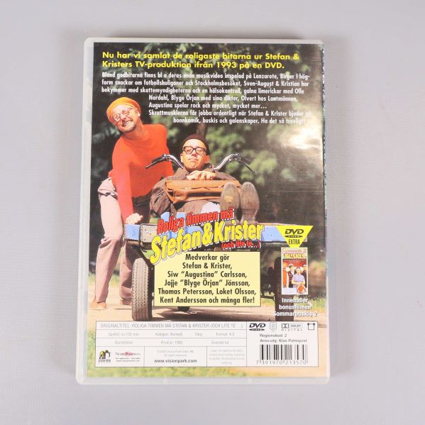 Baksida av DVD-fodral med beskrivning och bilder