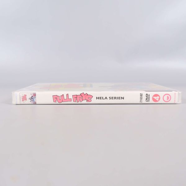 Ryggsidan av DVD-fodralet Full Frys hela serien