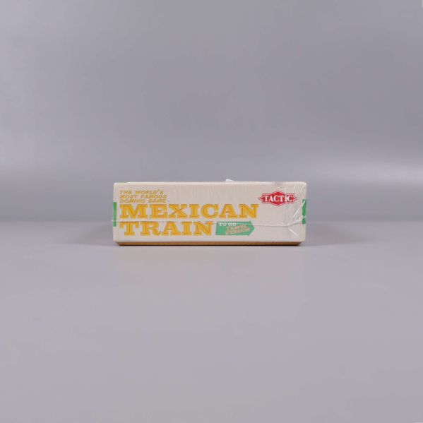 Undersidan av Mexican Train domino-förpackning med logotyp