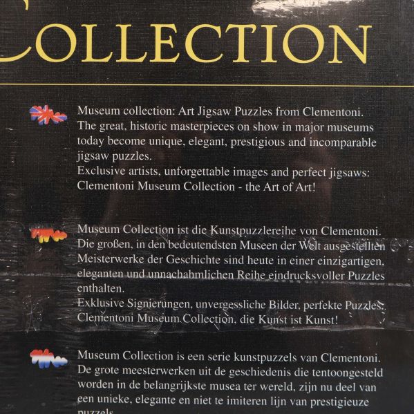 Närbild av beskrivning på baksidan om Museum Collection