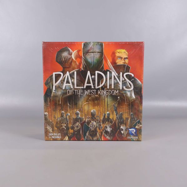 Framsidan av spelarbox Paladins of the West Kingdom med riddarmotiv