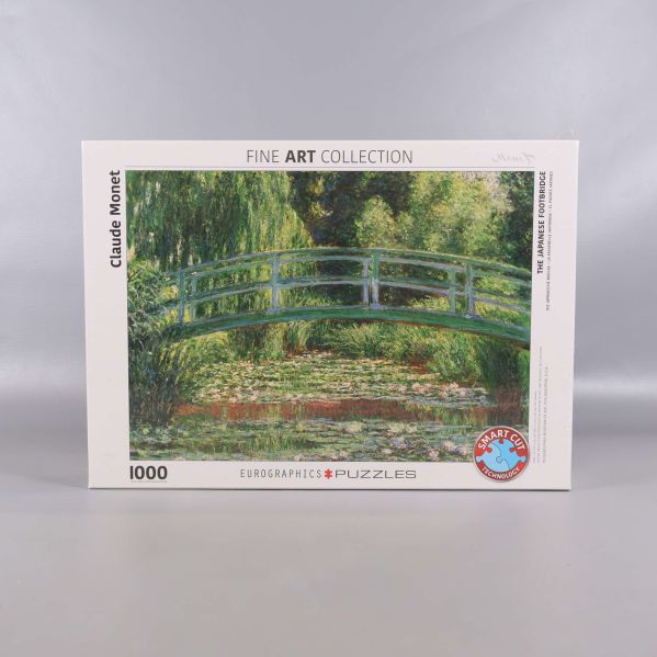 Framsidan av Eurographics pussel med japansk bro av Monet