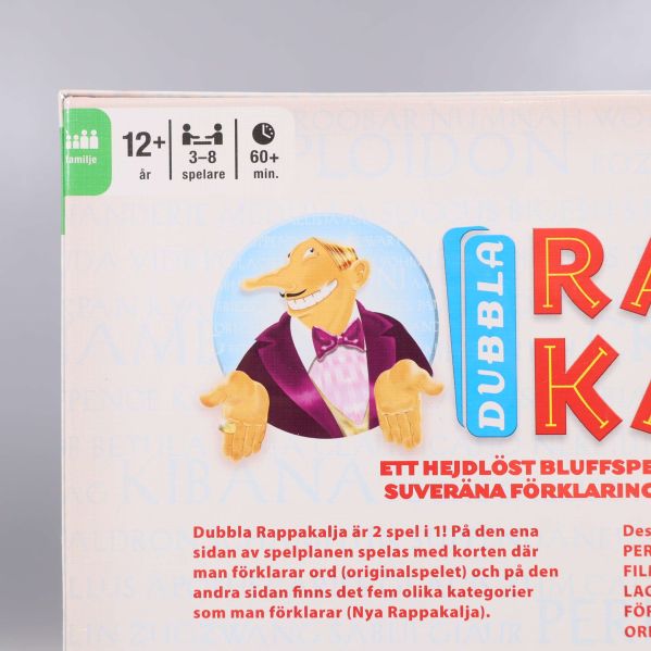 Detaljbild på övre hörnet med ålder och antal spelare