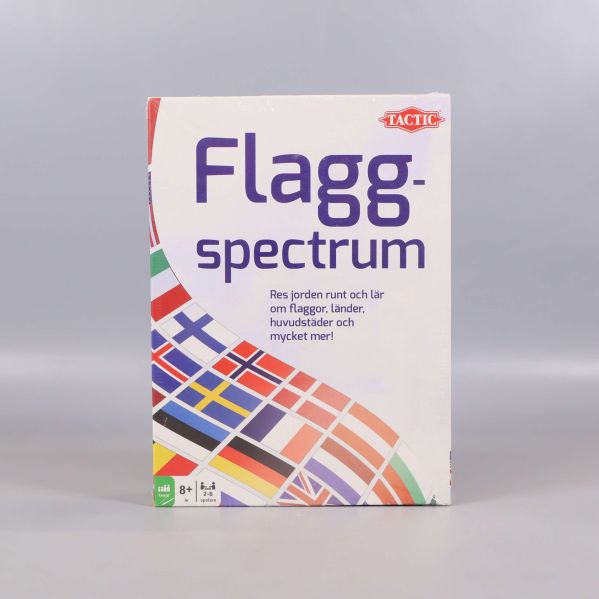 Färgglad ask med flaggmotiv