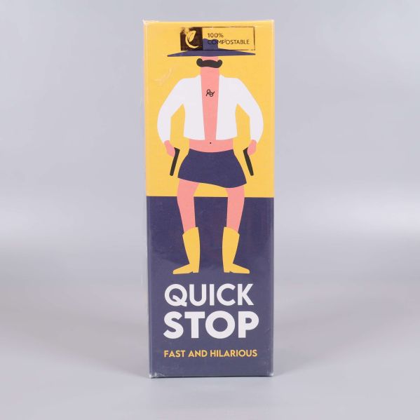 Framsidan av Quick Stop spelask 