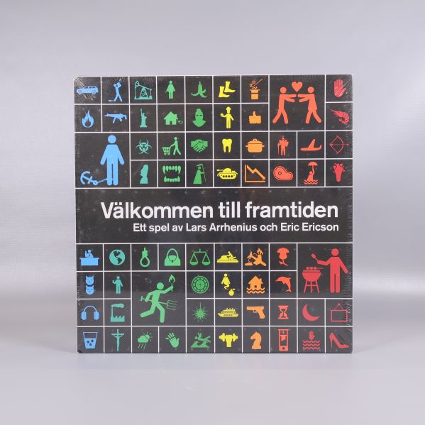 Färgglad framsida av spelet Välkommen till framtiden
