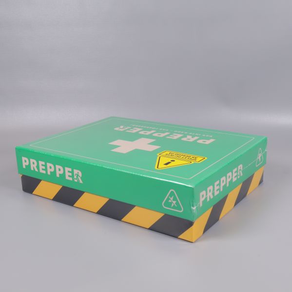 Prepper-spelask i vinkel visar kantens design