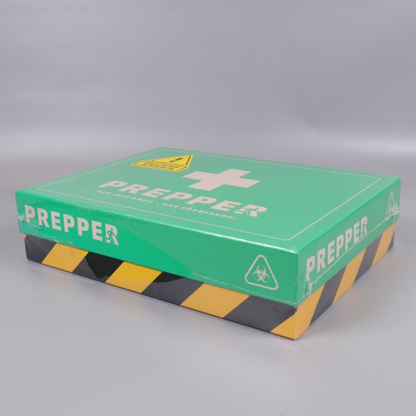 Prepper-spelask lågvy visar hela boxen med kantmönster
