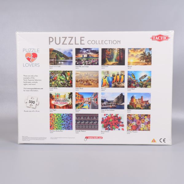 Baksida med olika motiv ur Puzzle Collection från Tactic