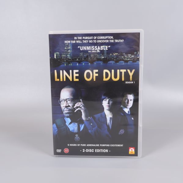 Framsida av DVD-fodral med motiv från Line of Duty