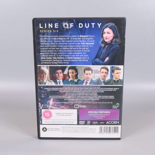 Baksidan av Line of Duty Series Six DVD-box med beskrivning