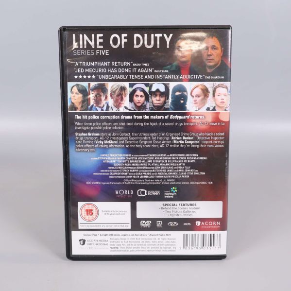 Baksida av Line of Duty Series Five DVD-box