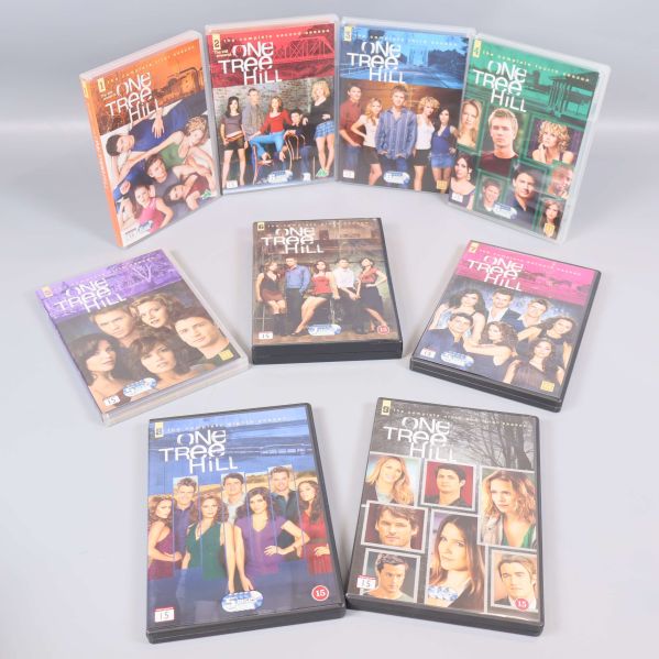 Alla fodral till One Tree Hill säsonger utspridda framifrån