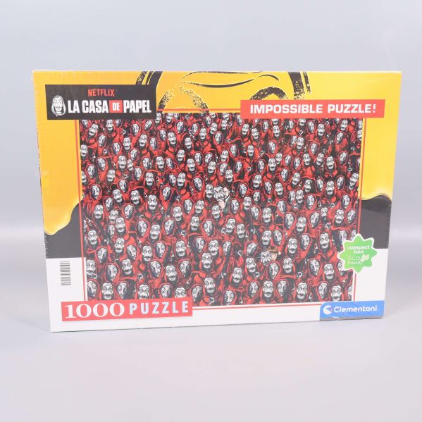 Framsidan av pusselboxen med La Casa de Papel-motiv