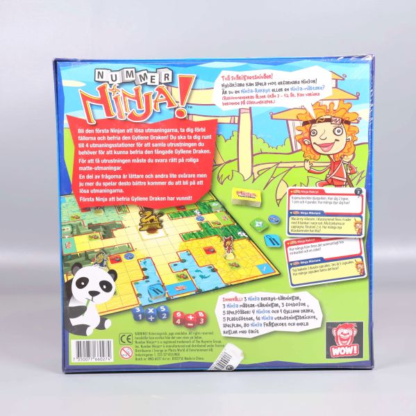Baksidan på Nummer Ninja visar spelplan och instruktioner