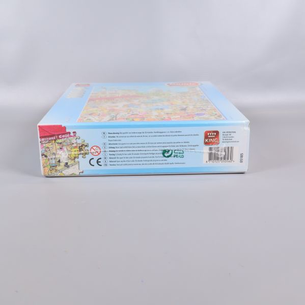 Baksidan av Comic Collection Paris pussel med produktinformation och streckkod