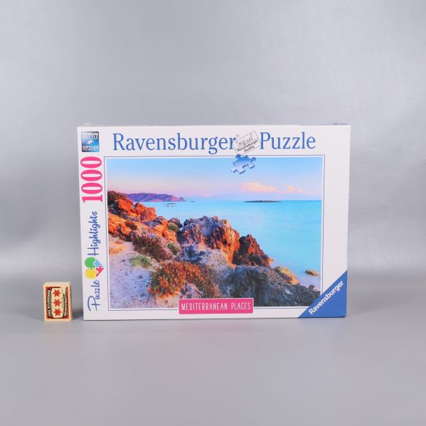 Ravensburger pussel med tändsticksask jämförelse för storlek