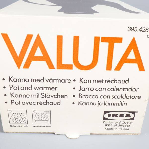 Förpackning med namn Valuta och IKEA-logotyp