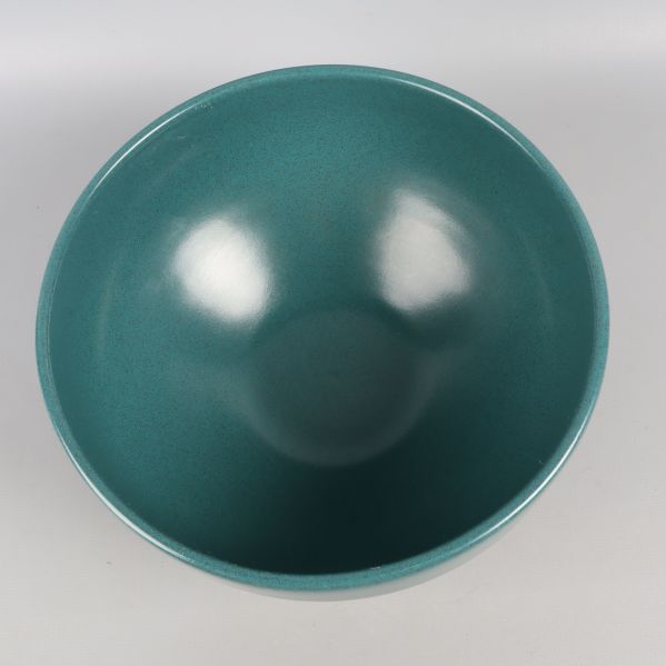 Vy ovanifrån av Grön keramisk skål
