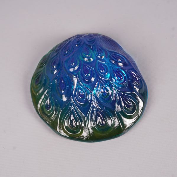 Ljushållarens undersida med påfågel mönster