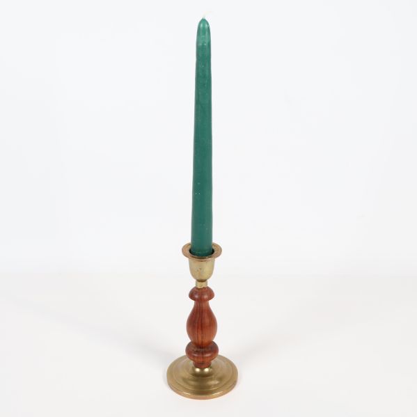 Ljusstake i mässing och rosenträ