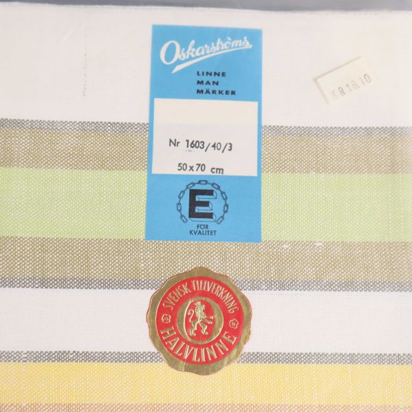 Etikett med varumärke och mått