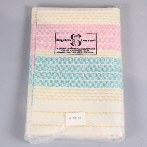 Baksida på handduks förpackning