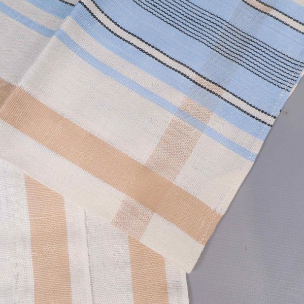 Närbild av tyg och ränder på handduk