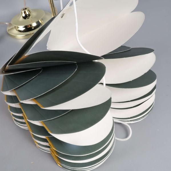 Närbild på blomblad i gröna och vita nyanser