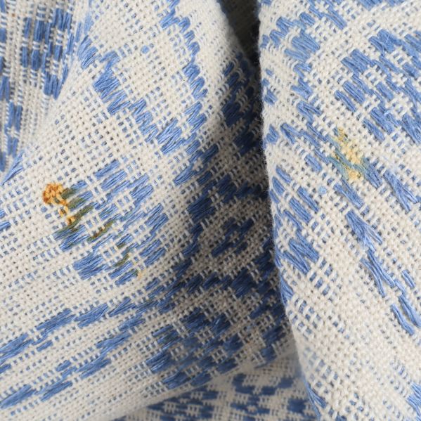 Närbild på fläckad del av duk