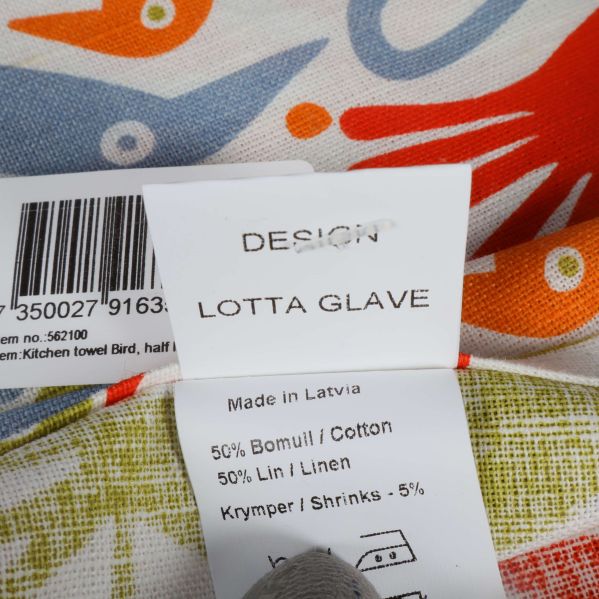 Material- och designlapp för duk med Lotta Glave
