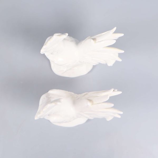 Överblick ovanifrån av båda tuppfigurerna