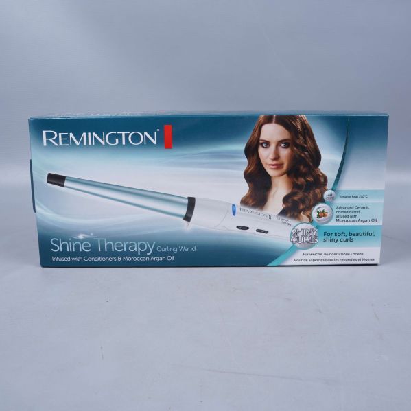 Remington Shine Therapy locktångsförpackning framifrån