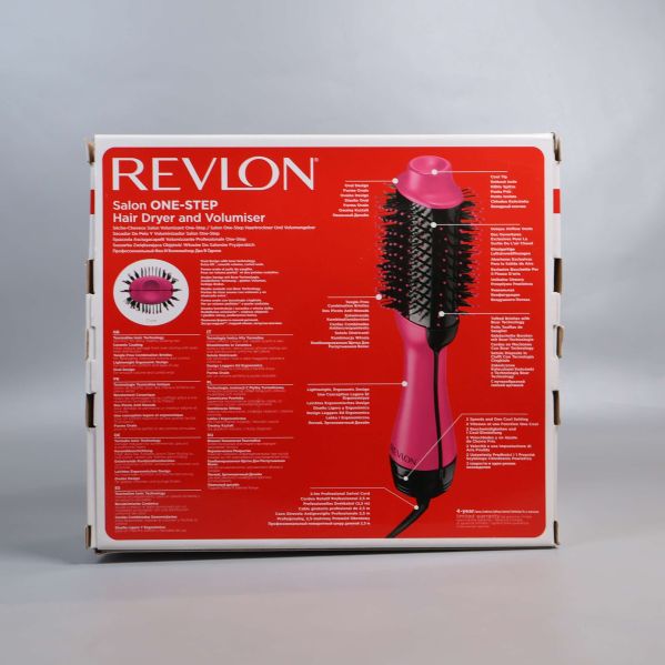 Baksida på Revlon Volumiser box med funktionsbeskrivningar