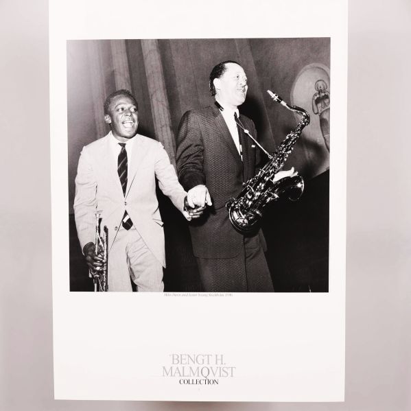 Poster med jazzduo och originaltext i svartvitt