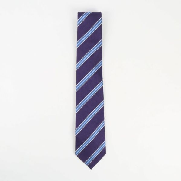 Exklusiv randig slips Lila slips med ljusblå ränder