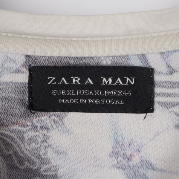 Zara Man etikett på t-shirtens insida